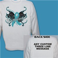 Ovarian Cancer Survivor Butterfly Long Sleeve Shirt 9074305X