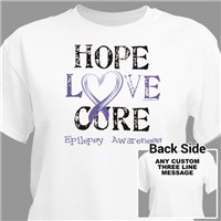 Personalized Hope Love Cure Epilepsy Awareness T-Shirt 34181X