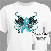 Ovarian Cancer Survivor Butterfly T-Shirt 34305X