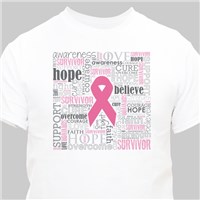 Survivor Word-Art T-Shirt | Breast Cancer Survivor Shirt
