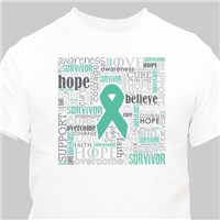 Teal Survivor Word-Art T-Shirt 39405X