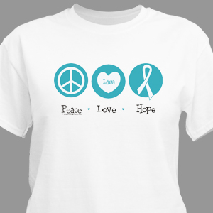 Peace Love Hope Cancer Awareness Personalized T-shirt