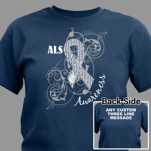 Personalized ALS Awareness Ribbon T-Shirt