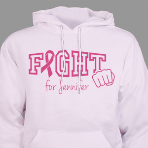 Personalized Fight Cancer Awareness Pink Hooded Sweatshirt