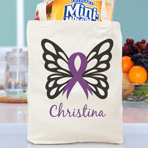 Butterfly Awareness Ribbon Tote Bag