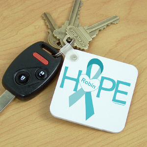Hope Ovarian Cancer Awareness Key Chain