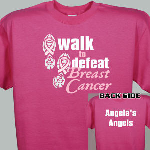 Personalized Walk to Defeat Breast Cancer Hot Pink T-Shirt