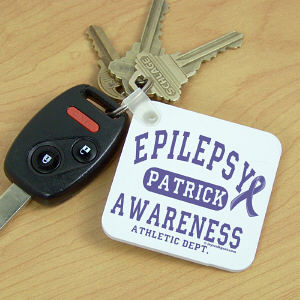 Personalized Epilepsy Awareness Athletic Dept. Key Chain