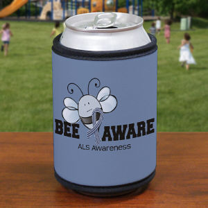Bee Aware ALS Awareness Can Wrap Koozie