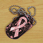 Breast Cancer Awareness Ribbon Dog Tag