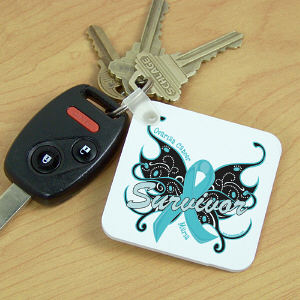 Ovarian Cancer Survivor Butterfly Key Chain