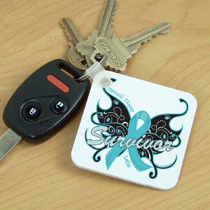Cerviclal Cancer Survivor Butterfly Key Chain