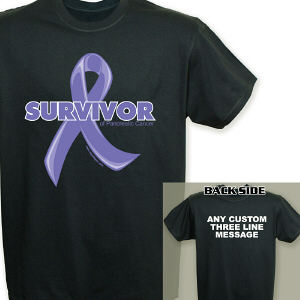 Pancreatic Cancer Hope Ribbon Survivor T-Shirt
