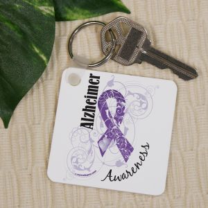 Alzheimer's Awareness Ribbon Keychain