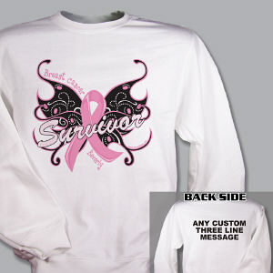 Breast Cancer Survivor Butterfly Sweatshirt
