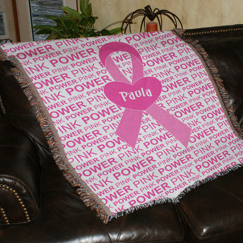 Breast Cancer Awareness Tapestry Throw Blanket
