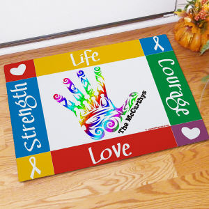 Autism Awareness Handprint Welcome Doormat