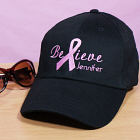Embroidered Breast Cancer Awareness Black Hat 841246BK
