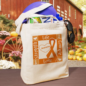 Personalized Multiple Sclerosis Awareness Canvas Tote Bag