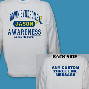Personalized Down Syndrome Awareness Athletic Dept. Long Sleeve Shirt