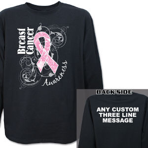 Breast Cancer Hope Ribbon Awareness Long Sleeve Shirt