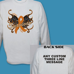 Leukemia Survivor Butterfly Long Sleeve Shirt