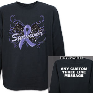 Pancreatic Cancer Survivor Butterfly Long Sleeve Shirt