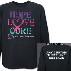 Hope Love Cure Thyroid Cancer Long Sleeve Shirt