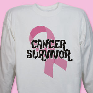 Cancer Survivor Ribbon Long Sleeve Shirt