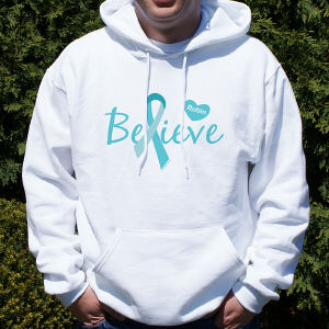 Ovarian Cancer Believe Awareness Hooded Sweatshirt
