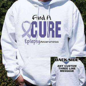 Personalized Find A Cure Epilepsy Awareness Hooded Sweatshirt
