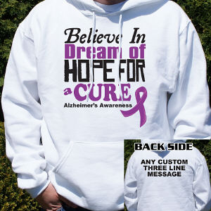 Believe In A Cure Alzheimer's Awareness Hooded Sweatshirt
