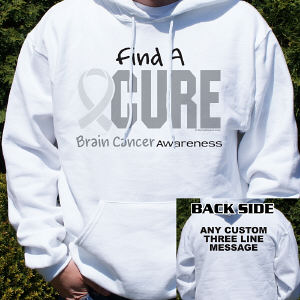 Find A Cure Brain Cancer Awareness Hooded Sweatshirt