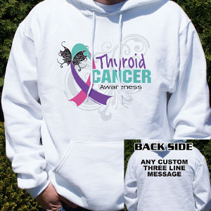 Thyroid Cancer Awareness Ribbon Hooded Sweatshirt