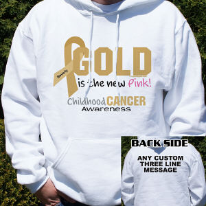 Gold Is The New Pink Childhood Cancer Awareness Hooded Sweatshirt