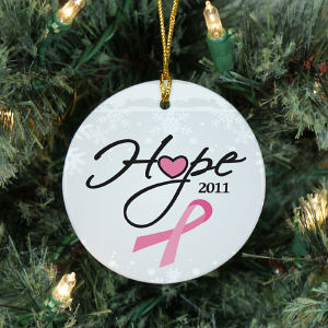 Ceramic Hope Awareness Christmas Ornament
