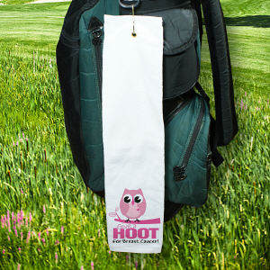 Give a Hoot Breast Cancer Awareness Golf Towel