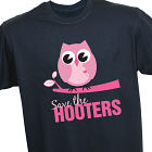 Save the Hooters - Breast Cancer Awareness Black T-shirt 33661xBK