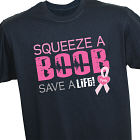 Squeeze a Boob - Breast Cancer Awareness Black T-shirt 33662x
