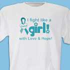 I Fight Like A Girl - Ovarian Cancer Awareness T-shirt 34134X