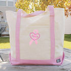 Personalized Breast Cancer Awareness Pink Canvas Tote Bag
