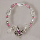 Sterling silver breast Cancer Awareness Bracelet