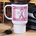 Personalized Breast Cancer Awareness Travel Mug T240840