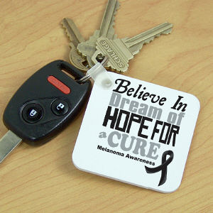 Believe In A Cure Melanoma Awareness Key Chain