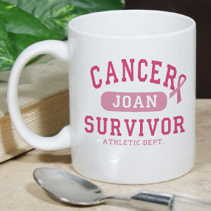 Cancer Survivor Athletic Dept. - Breast Cancer Awareness Personalized Coffee Mug
