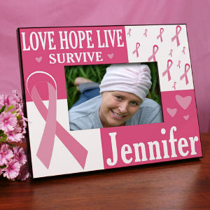Love Hope Live Survive Personalized Breast Cancer Awareness Picture Frame
