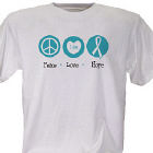 Peace Love Hope Cancer Awareness Personalized T-shirt 34141X