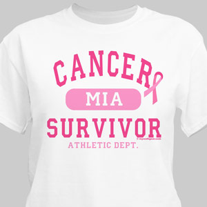 Cancer Survivor Athletic Dept. - Breast Cancer Awareness Personalized T-shirt