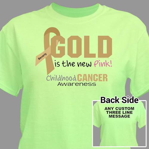 Childhood Cancer Gold is Nwe Pink Shirt 34447Xnew