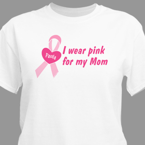 Personalized I Wear Pink Breast Cancer Awareness T-Shirt